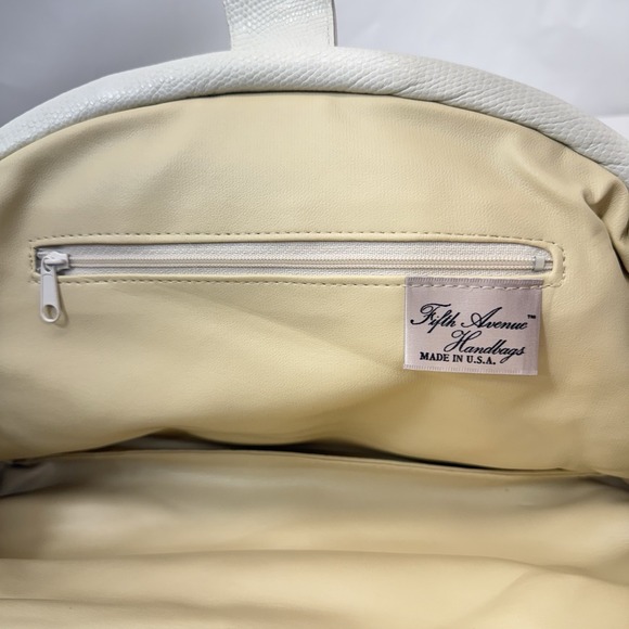 Vintage NWOT Fifth Avenue‎ Purse White Gold Trim Leather Patchwork Shoulder Bag main image 0